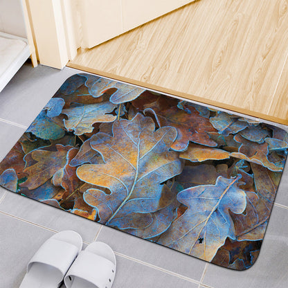 Frozen Oak leaf Print Indoor Door Mat