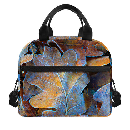Frozen Oak leaf Print Insulated Lunch Bag