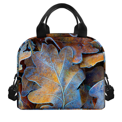 Frozen Oak leaf Print Insulated Lunch Bag