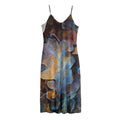 Frozen Oak leaf Print Jersey Midi Cami Dress