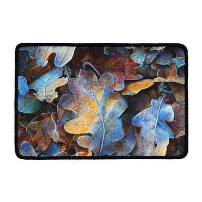 Frozen Oak leaf Print Kitchen Mat