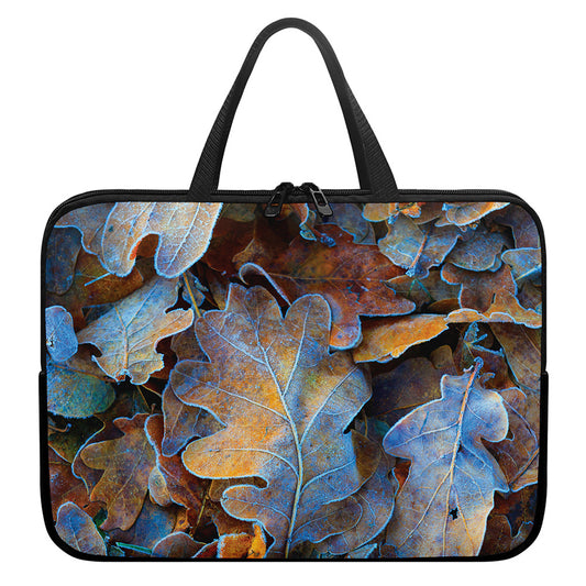 Frozen Oak leaf Print Laptop Sleeve With Handle