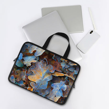 Frozen Oak leaf Print Laptop Sleeve With Handle