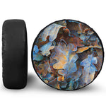 Frozen Oak leaf Print Leather Spare Tire Cover