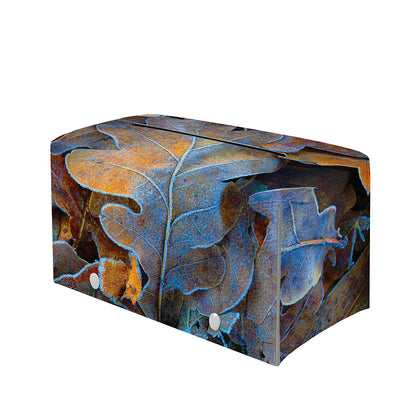 Frozen Oak leaf Print Leather Tissue Box Cover