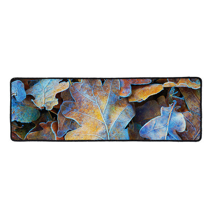 Frozen Oak leaf Print Long Kitchen Mat