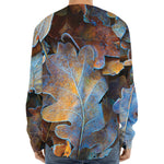 Frozen Oak leaf Print Long Sleeve Baseball Jersey