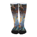 Frozen Oak leaf Print Long Socks