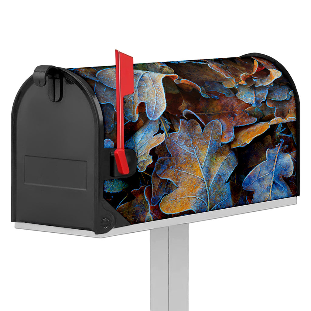 Frozen Oak leaf Print Mailbox Cover