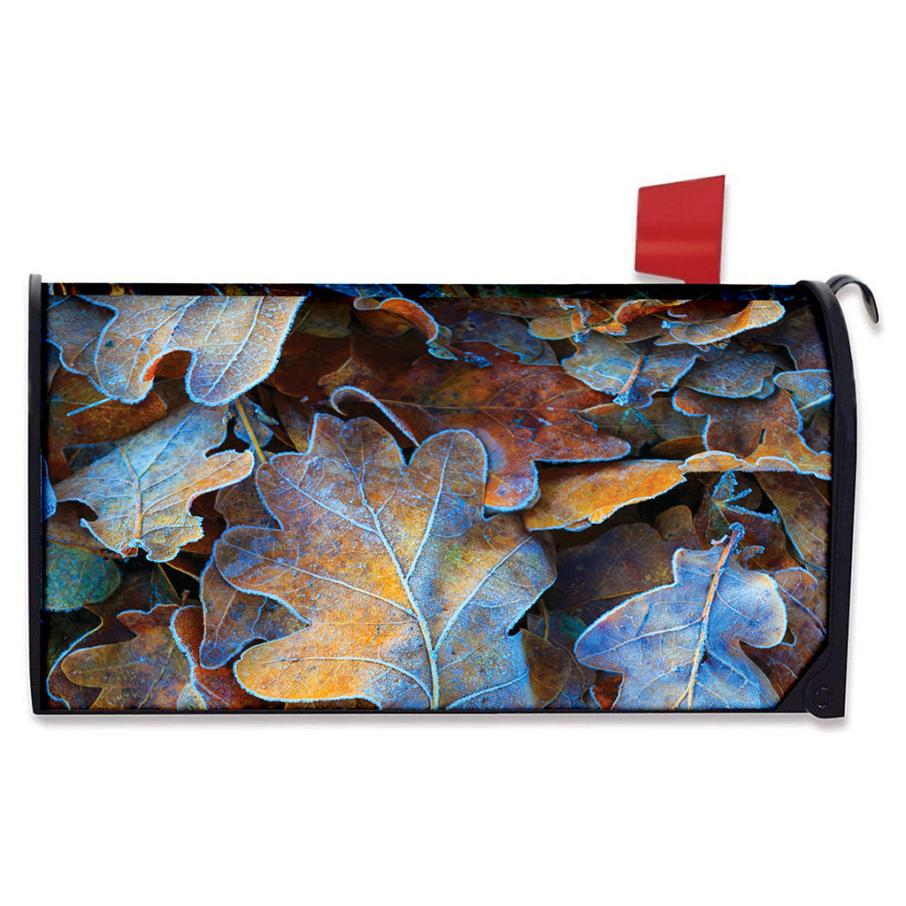 Frozen Oak leaf Print Mailbox Cover