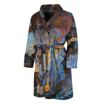 Frozen Oak leaf Print Men's Bathrobe