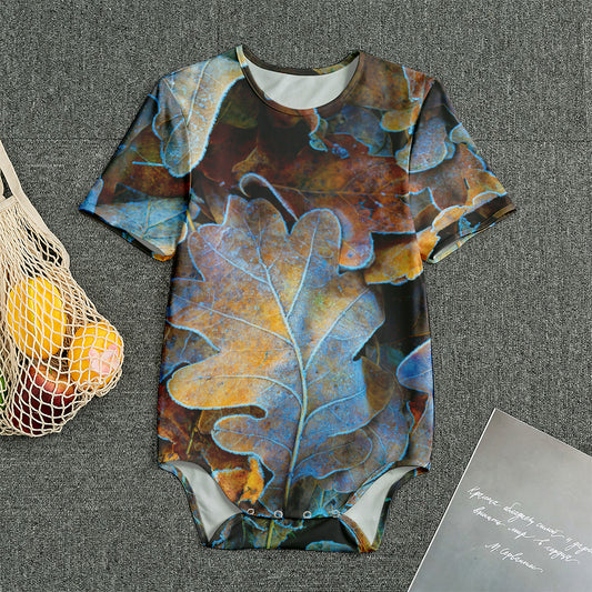 Frozen Oak leaf Print Men's Bodysuit