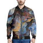 Frozen Oak leaf Print Men's Bomber Jacket