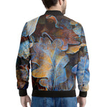 Frozen Oak leaf Print Men's Bomber Jacket