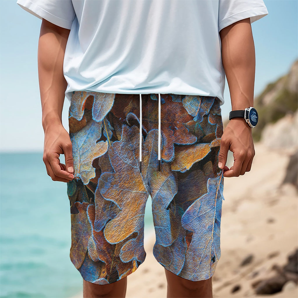 Frozen Oak leaf Print Men's Cargo Shorts