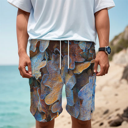 Frozen Oak leaf Print Men's Cargo Shorts