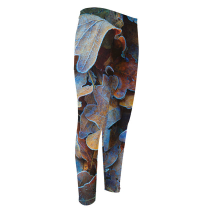 Frozen Oak leaf Print Men's Compression Pants