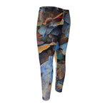 Frozen Oak leaf Print Men's Compression Pants