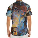 Frozen Oak leaf Print Men's Deep V-Neck Shirt