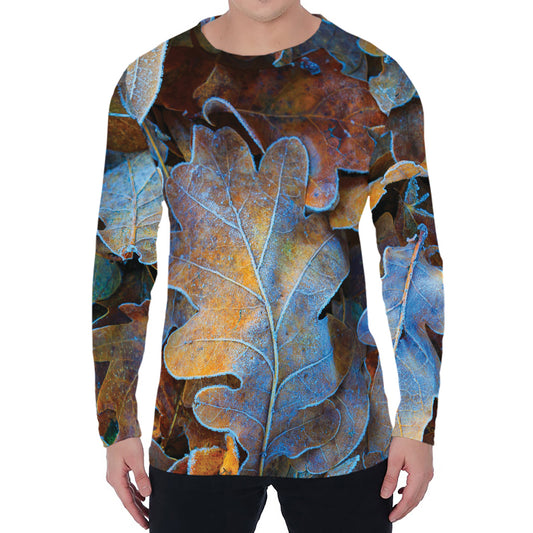 Frozen Oak leaf Print Men's Long Sleeve T-Shirt