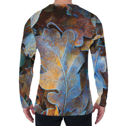 Frozen Oak leaf Print Men's Long Sleeve T-Shirt