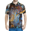 Frozen Oak leaf Print Men's Polo Shirt
