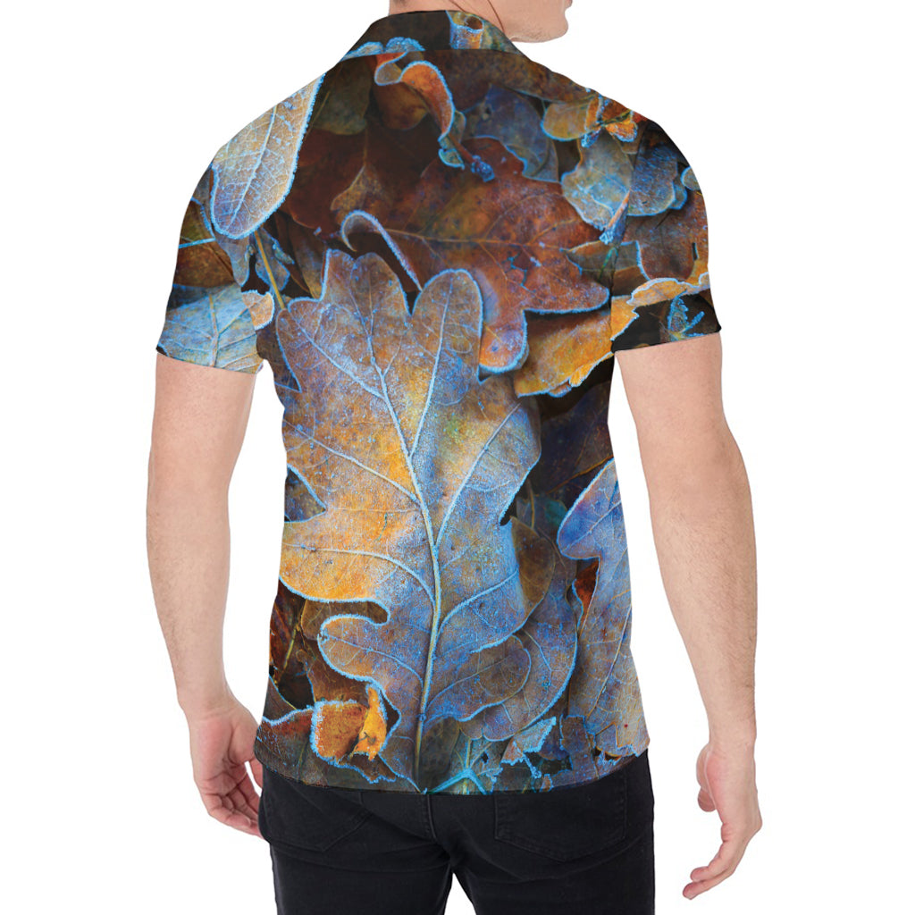 Frozen Oak leaf Print Men's Shirt