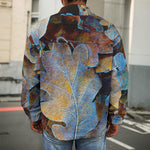 Frozen Oak leaf Print Men's Shirt Jacket
