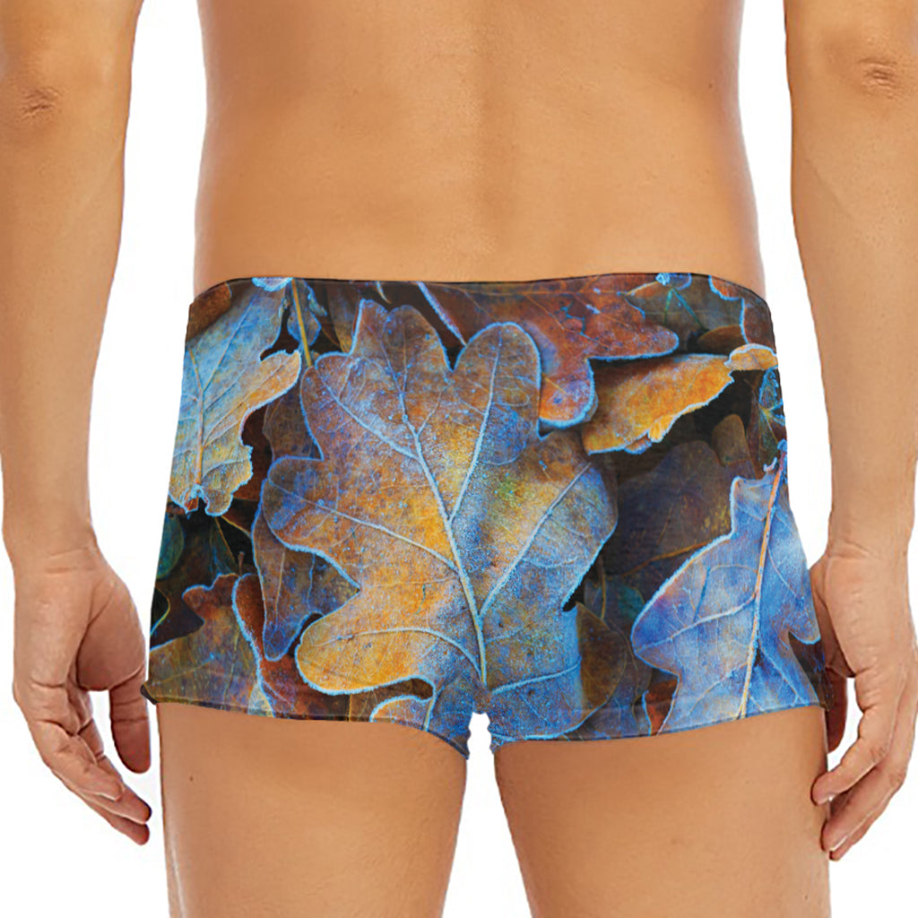 Frozen Oak leaf Print Men's Short Boxer Briefs