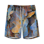 Frozen Oak leaf Print Men's Sports Shorts