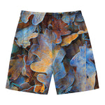 Frozen Oak leaf Print Men's Swim Trunks