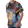 Frozen Oak leaf Print Men's Velvet T-Shirt