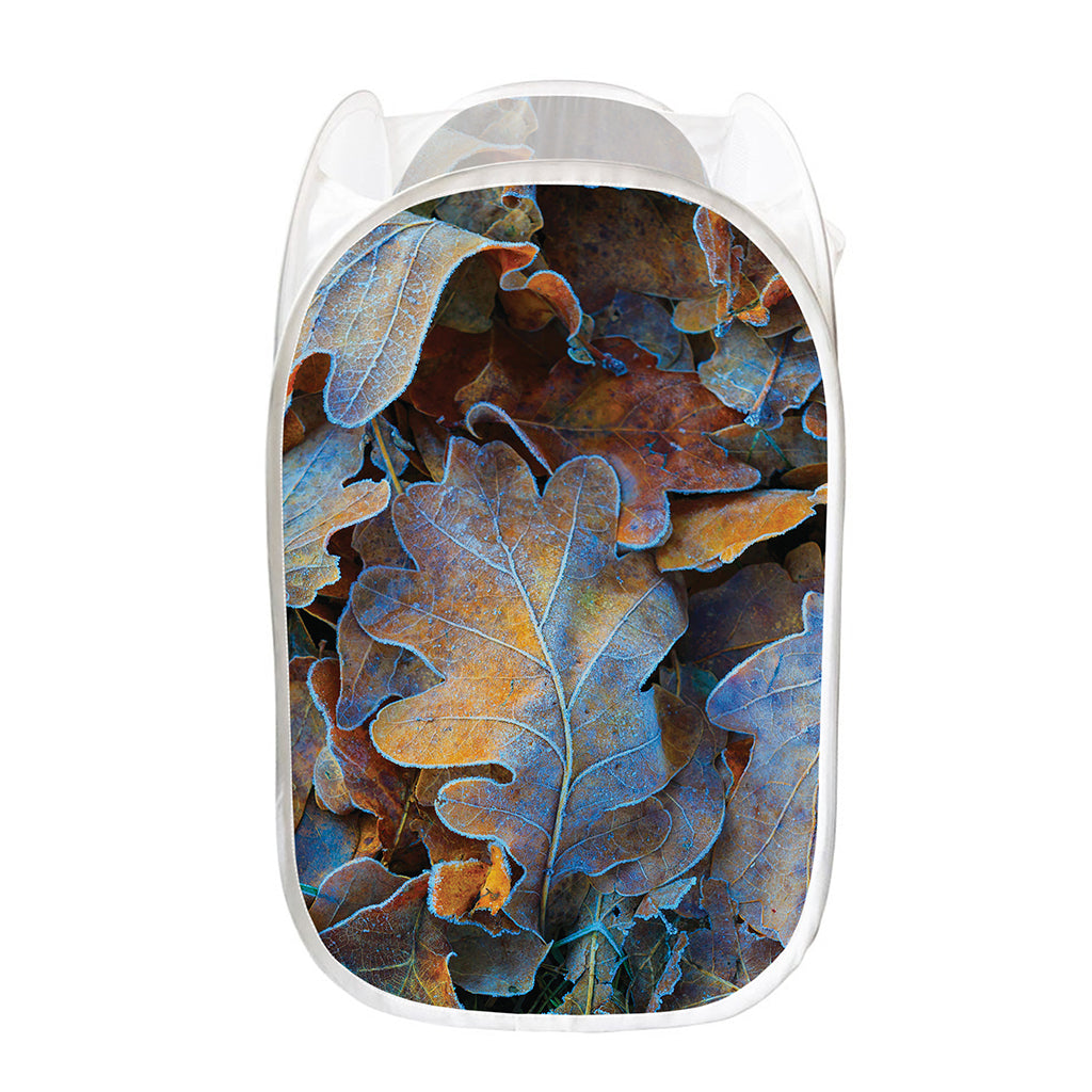 Frozen Oak leaf Print Mesh Laundry Hamper