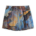 Frozen Oak leaf Print Mesh Shorts