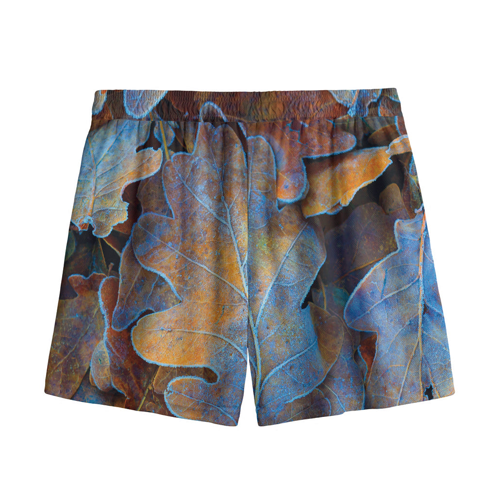 Frozen Oak leaf Print Mesh Shorts
