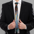 Frozen Oak leaf Print Necktie
