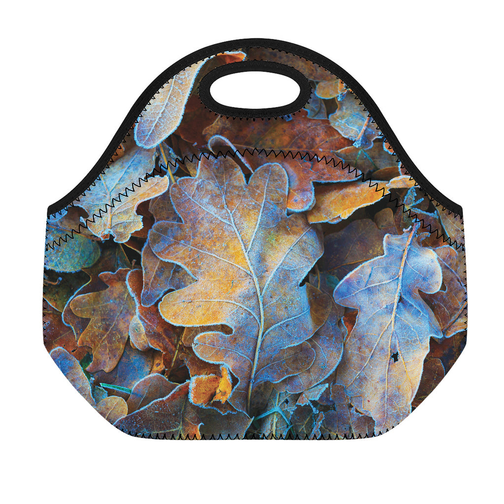 Frozen Oak leaf Print Neoprene Lunch Bag