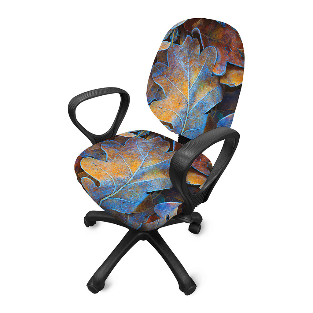 Frozen Oak leaf Print Office Chair Cover