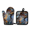 Frozen Oak leaf Print Oven Mitt And Pot Holder Set