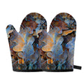 Frozen Oak leaf Print Oven Mitts