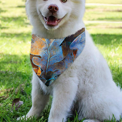 Frozen Oak leaf Print Over The Collar Dog Bandana