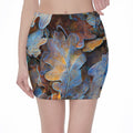 Frozen Oak leaf Print Pencil Mini Skirt