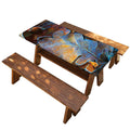 Frozen Oak leaf Print Picnic Table Cover