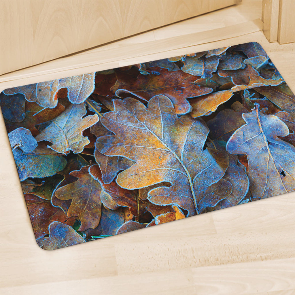 Frozen Oak leaf Print Polyester Doormat
