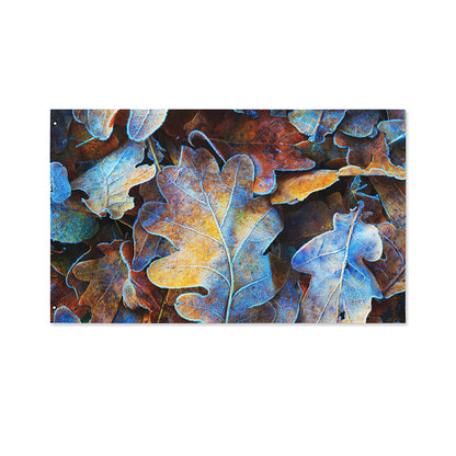Frozen Oak leaf Print Polyester Flag