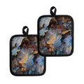 Frozen Oak leaf Print Pot Holders