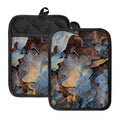 Frozen Oak leaf Print Pot Holders With Pocket