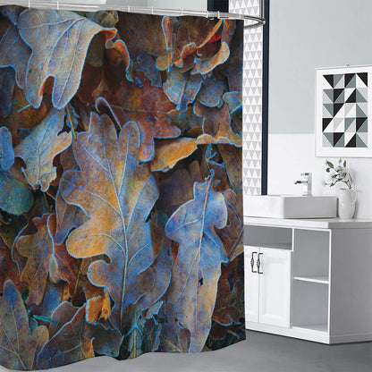 Frozen Oak leaf Print Premium Shower Curtain