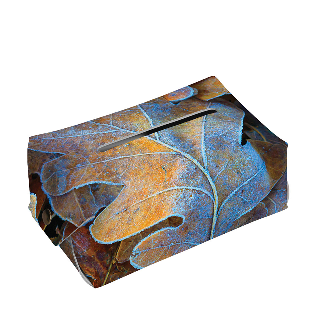 Frozen Oak leaf Print Rectangle Tissue Box Cover