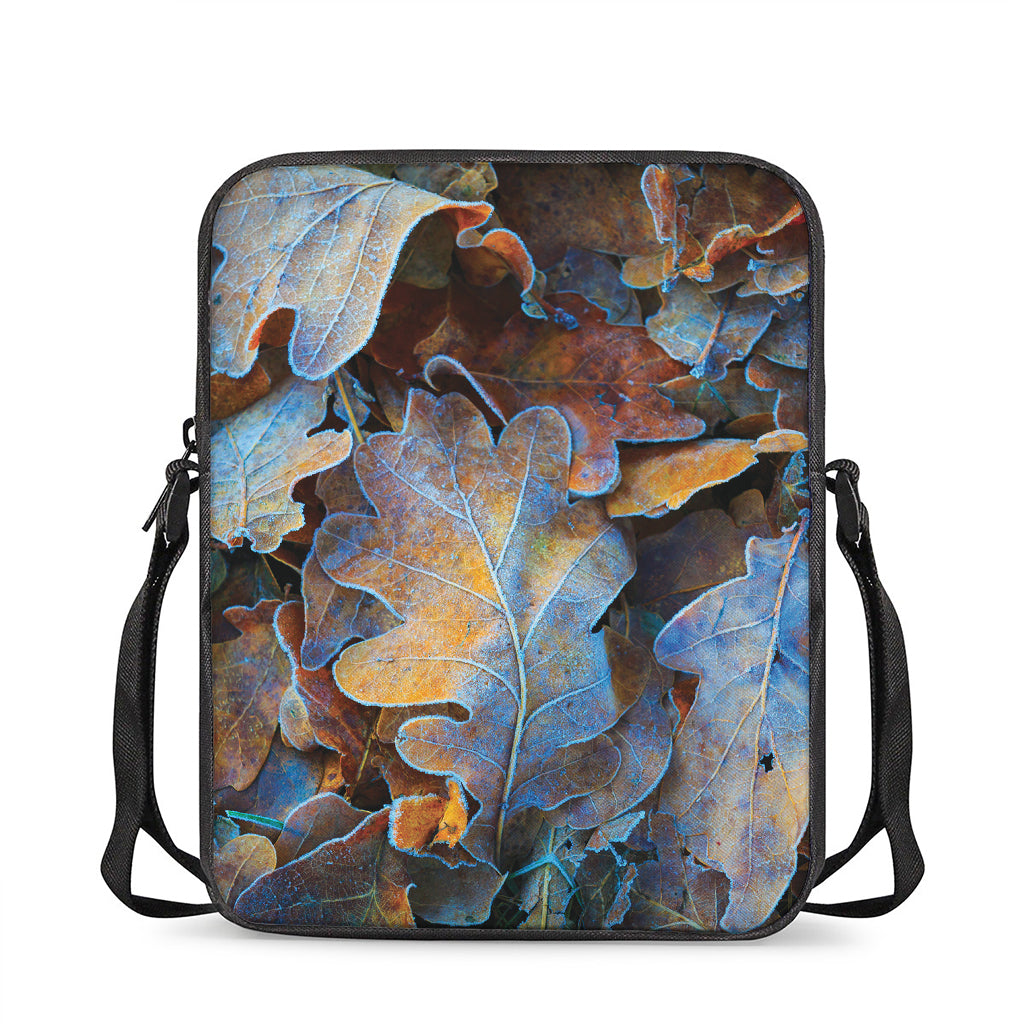 Frozen Oak leaf Print Rectangular Crossbody Bag